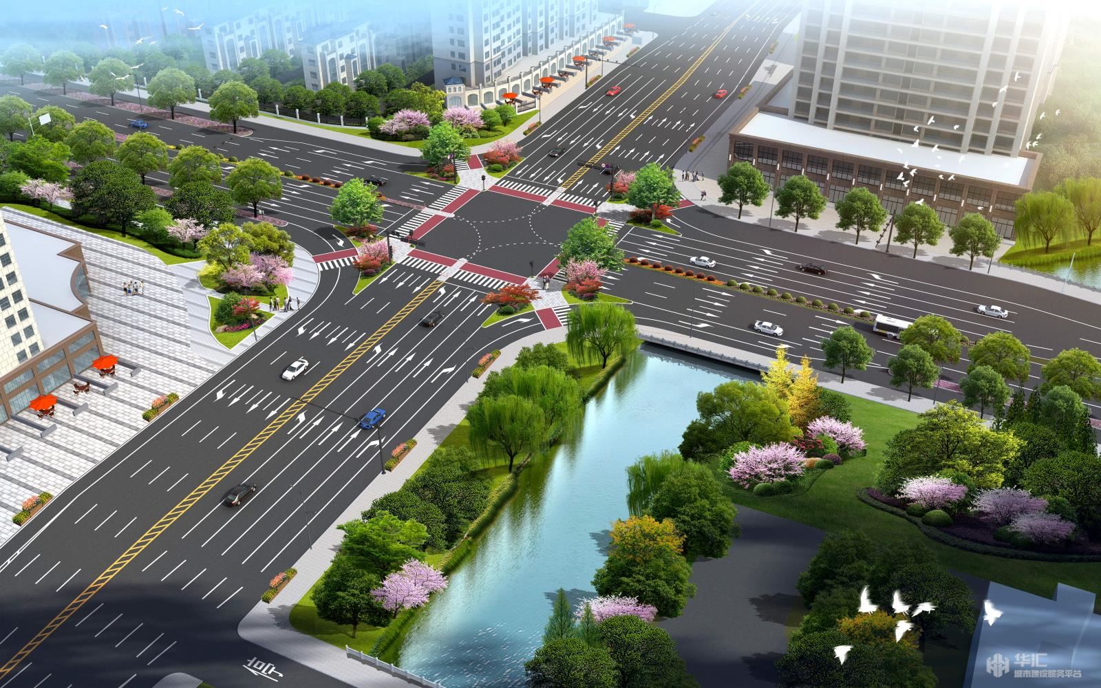 市政道路绿化效果图设计图__景观设计_环境设计_设计图库_昵图网nipic.com